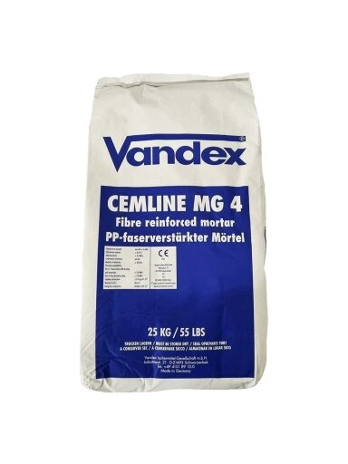 VANDEX CEMLINE MG 4 armuotas remontinis hidroizoliacinis mišinys VANDEX CEMLINE MG 4 armuotas remontinis hidroizoliacinis mišinys