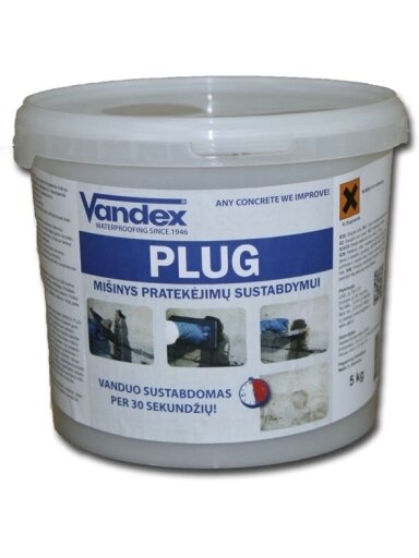 VANDEX PLUG greitai stingstantis mišinys VANDEX PLUG greitai stingstantis mišinys